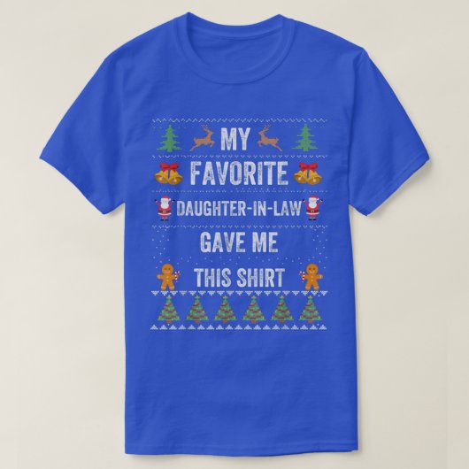 Vader moeder in de wet Funny kerstcadeautjes Ugly T-shirt (Design voorkant)