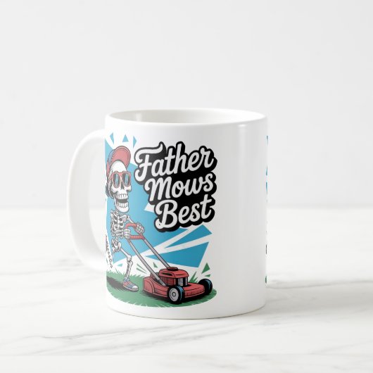 Vader Mows Beste Skeleton Dad Mok (Voorkant links)