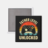 Vader niveau ontgrendeld vaderdag videogamen magneet (Voorkant / Achterkant)