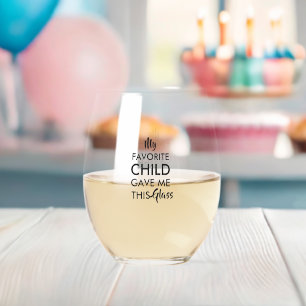 Vader of een mama cadeau van Kinder Wijnglas Zonder Voet