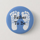 Vader om Blauwe Baby shower Button te zijn (Voorkant)
