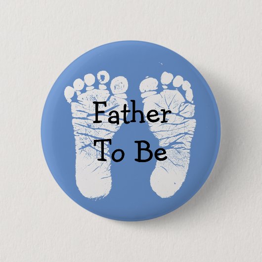 Vader om Blauwe Baby shower Button te zijn (Voorkant)