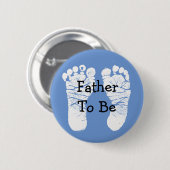 Vader om Blauwe Baby shower Button te zijn (Voorkant /achterkant)