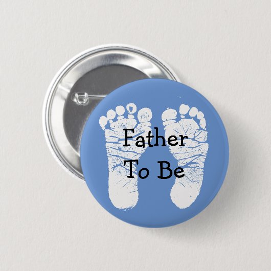 Vader om Blauwe Baby shower Button te zijn (Voorkant /achterkant)