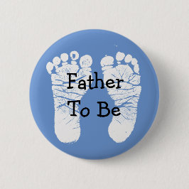 Vader om Blauwe Baby shower Button te zijn