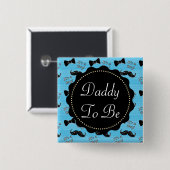 Vader om Blue Mustache Bowtie Baby shower Button t (Voorkant /achterkant)