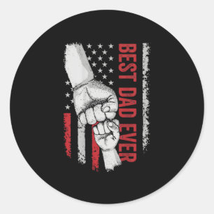 Vader ooit Amerikaanse vlag vuist bump patriottisc Ronde Sticker
