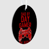Vader-op-dag gamer bij nacht - videogames ornament (voorkant)