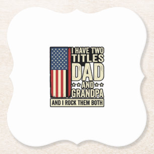 Vader Opa Vintage Patriottisch Familie T-shirt Ont Kartonnen Onderzetters