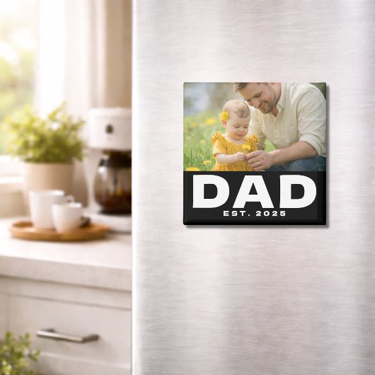 Vader Opgericht Foto Vaderdag Magneet