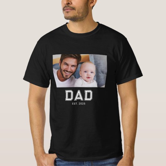 Vader Opgericht Foto Vaderdag T-shirt (Voorkant)