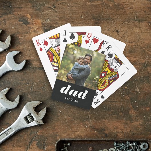 Vader Oprichtte Foto Vaderdag Pokerkaarten