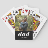 Vader Oprichtte Foto Vaderdag Pokerkaarten (Achterkant)