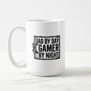 Vader overdag, gamer 's nachts T-shirt - Grappig g Koffiemok
