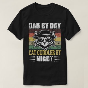 Vader Overdag Kattenknuffelaar 's Nachts Vintage G T-shirt