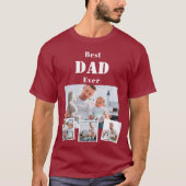 Vader papa beste fotocollage rood t-shirt (Voorkant)