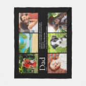 Vader Papa Definitie 6 Foto Collage Fleece Deken (Voorkant)
