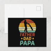 Vader, papa en papa zonsondergang briefkaart (Voorkant / Achterkant)