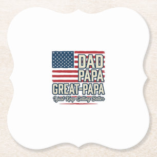 Vader Papa Oma Patriottisch Vintage Familie T-shir Kartonnen Onderzetters