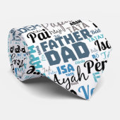 Vader Papa Typografie Woordwolk Stropdas (Opgerold)