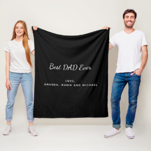 Vader PAPA zwart witte tekst Fleece Deken