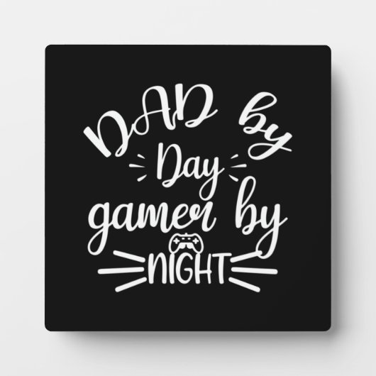 Vader per dag, gamer bij nacht - grappige videospe fotoplaat (Voorkant)