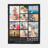 Vader Persoonlijke pappa Citaat 10 Foto Collage Fleece Deken (Voorkant)