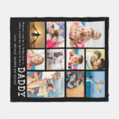 Vader Persoonlijke pappa Citaat 10 Foto Collage Fleece Deken (Voorkant (Horizontaal))