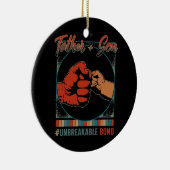 Vader Plus Zoon Onbreekbare Bond Vaderdag Keramisch Ornament (Rechts)