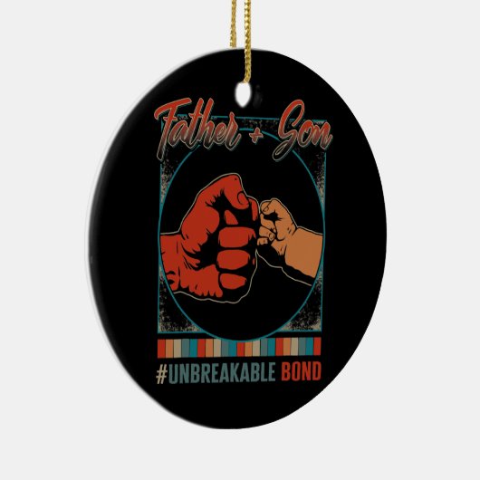 Vader Plus Zoon Onbreekbare Bond Vaderdag Keramisch Ornament (Rechts)