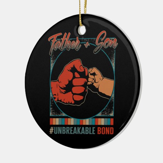 Vader Plus Zoon Onbreekbare Bond Vaderdag Keramisch Ornament (Links)