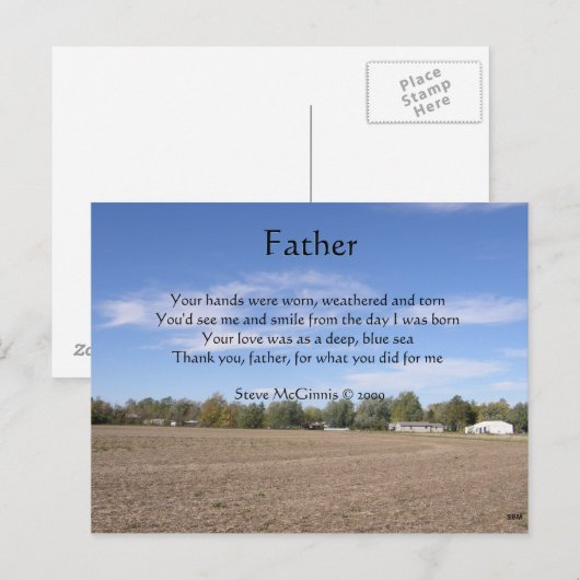 Vader Poem Briefkaart (Voorkant / Achterkant)