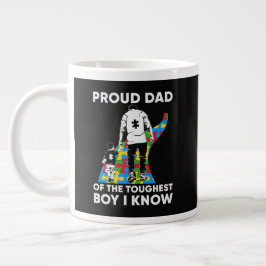 Vader puzzel Autisme bewustzijn cadeau voor verjaa Grote Koffiekop