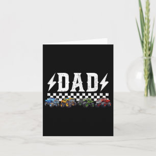 Vader Retro Monster Truck Familie Crew Verjaardags Kaart