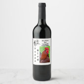 Vader Rooster Best Pappa Ever Foto Name Wijn Etiket (Voorkant)