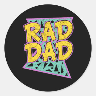 Vader & #; s Day Gift voor papa Rad Dad Shirt Ronde Sticker