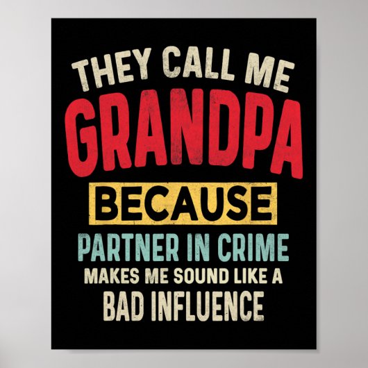 Vader & #; s Day Opa Partner in Misdaad Grappig Ve Poster (Voorkant)