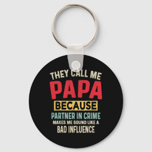Vader &#; s Day Papa Partner in Misdaad Grappige V Sleutelhanger