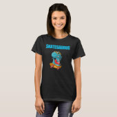 Vader Schaats Papasaurus Dinosaur Papa Saurus T-shirt (Voorkant volledig)