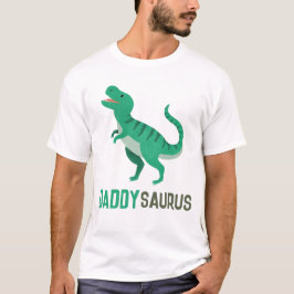 Vader Schattigee groene dinosaurus T-Rex vaders T-shirt
