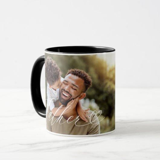 Vader script hart dankbaar elk moment foto mok (Voorkant links)