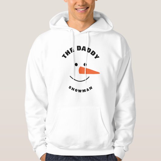 Vader Sneeuwman Gezicht Squad Matching Familie Kos Hoodie (Voorkant)