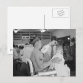 Vader Son Barber Experience 1940 Briefkaart (Voorkant / Achterkant)