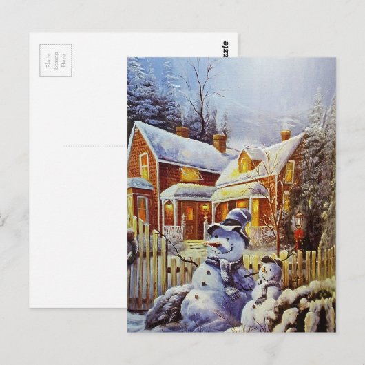 Vader & Son Snowman Briefkaart (Voorkant / Achterkant)