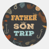 Vader Son Trip Vaders Day Gift Camping Familie Ronde Sticker (Voorkant)