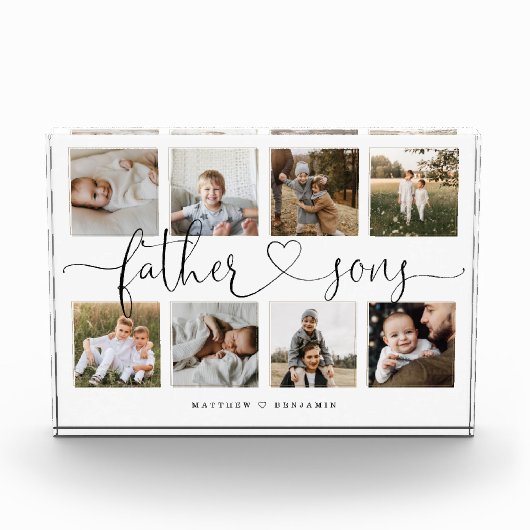 Vader Sons Heart Script | Fotoraster collage Fotoblokken (Voorkant)