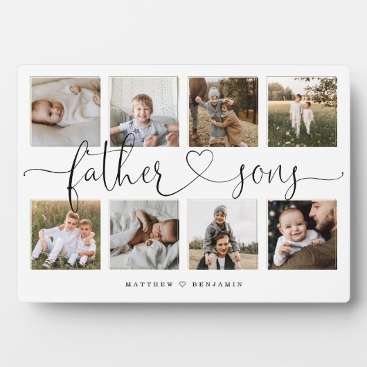 Vader Sons Heart Script | Fotoraster collage Fotoplaat (voorkant)