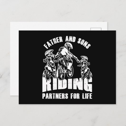 Vader Sons Riding Partners Biker Pap Motorfiel M Briefkaart (Voorkant / Achterkant)