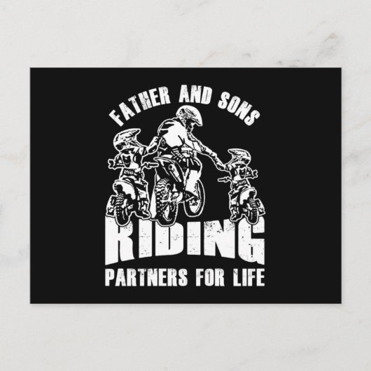 Vader Sons Riding Partners Biker Pap Motorfiel M Briefkaart (Voorkant)