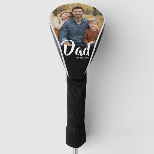 Vader Stelde Moderne Script Foto Op Golfheadcover (Voorkant)